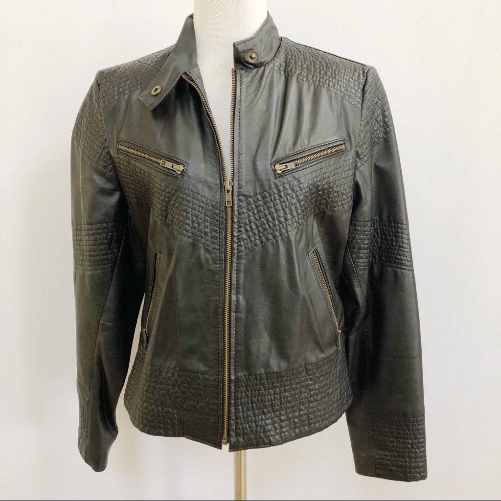 Genuine Leather Moto Jacket Zipper Argentina 731